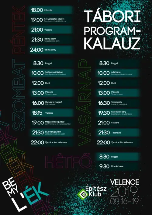 2019-es ÉK Tábor program